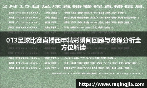 013足球比赛直播西甲精彩瞬间回顾与赛程分析全方位解读