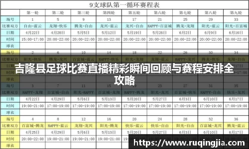 吉隆县足球比赛直播精彩瞬间回顾与赛程安排全攻略
