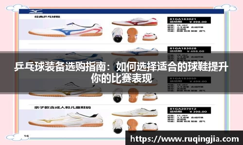 乒乓球装备选购指南：如何选择适合的球鞋提升你的比赛表现